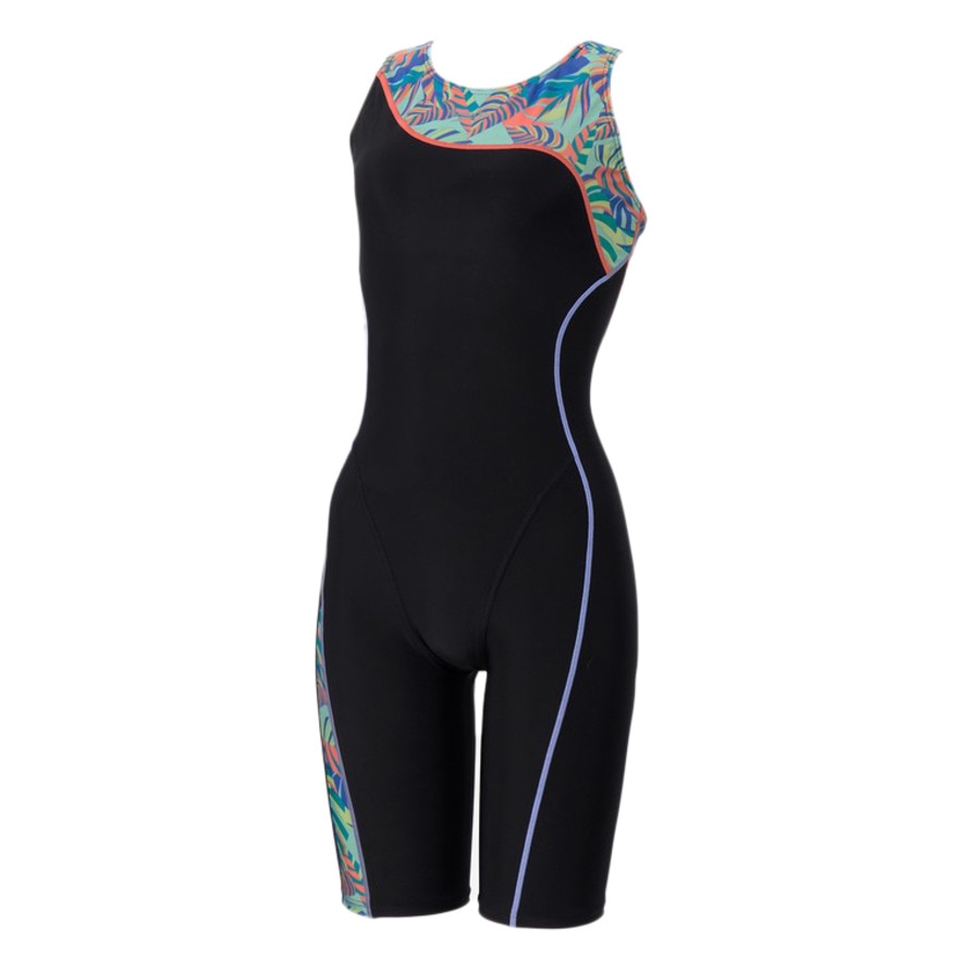 スピード（SPEEDO）（レディース）フィットネス水着 レディース 水泳 アシンメトリー ルースンニースキン M-LLサイズ 水色 SFW12565 MN オールインワン