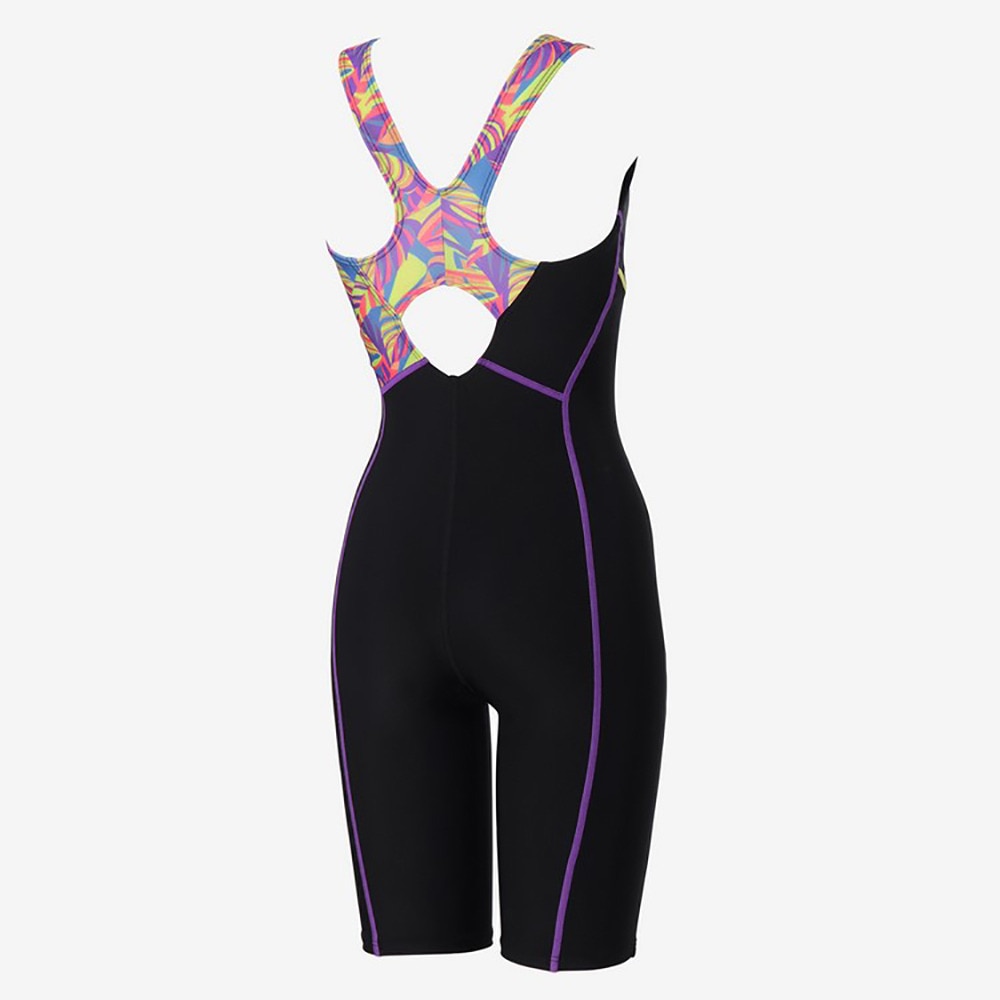 スピード（SPEEDO）（レディース）フィットネス水着 レディース 水泳 アシンメトリー ルースンニースキン M-LLサイズ 紫 SFW12565 PU オールインワン