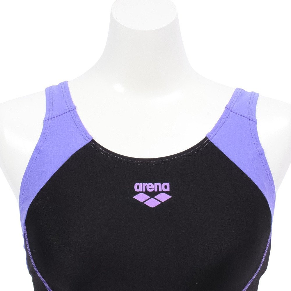 アリーナ（ARENA）（レディース）フィットネス水着 レディース 水泳 アクアエクサ フィットネスワンピース スパッツ 黒×紫 S-3L AS5SWF00L BKPP