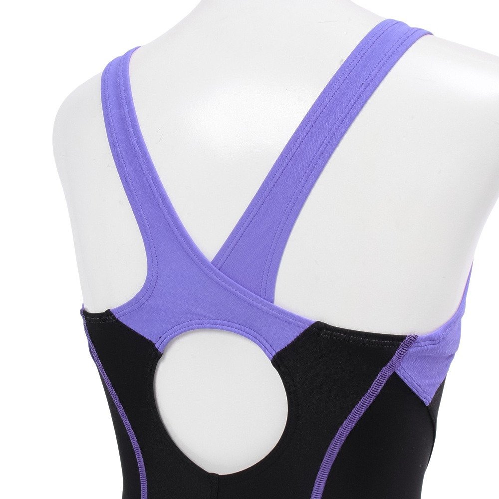 アリーナ（ARENA）（レディース）フィットネス水着 レディース 水泳 アクアエクサ フィットネスワンピース スパッツ 黒×紫 S-3L AS5SWF00L BKPP