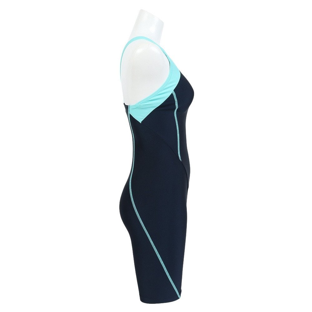 アリーナ（ARENA）（レディース）フィットネス水着 レディース 水泳 アクアエクサ フィットネスワンピース スパッツ 紺×緑 S-3L AS5SWF00L NVEM