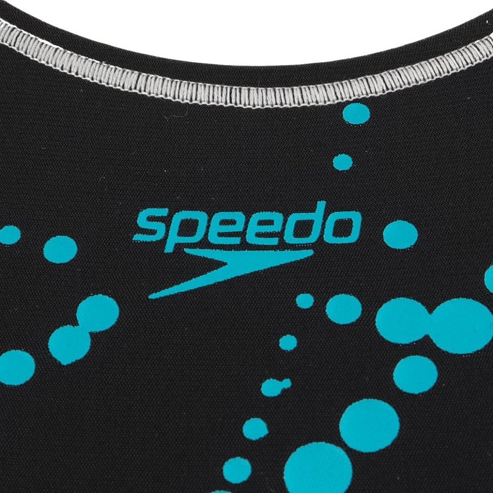 スピード（SPEEDO）（レディース）フィットネス水着 レディース 水泳 ルースンニースキン 黒×青 S-LLサイズ SFW12592Z KQ 撥水 UVカット 
