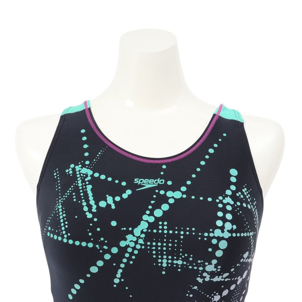 スピード（SPEEDO）（レディース）フィットネス水着 レディース 水泳 ルースンニースキン 紺 S-LLサイズ SFW12592Z NM 撥水 UVカット