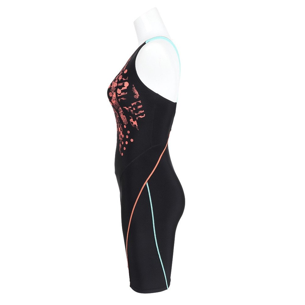 スピード（SPEEDO）（レディース）フィットネス水着 水泳 黒×オレンジ