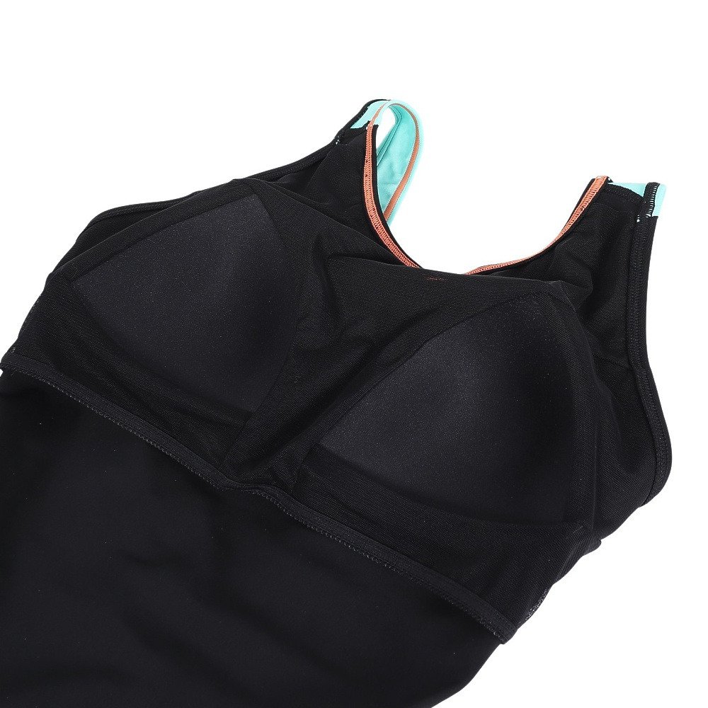 スピード（SPEEDO）（レディース）フィットネス水着 水泳 黒×オレンジ