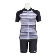 フィラ（FILA）（レディース）フィットネス水着 レディース 水泳 ボーダー袖付フルジップ セパレート水着 312-208PPL