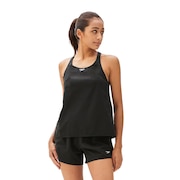 (レディース)水着 フィットネス水着 水泳 エアパ 黒 S-LLサイズ SFW22303 K 差込みカップ 2分丈 撥水 軽量 インナー付き スポーツ 運動