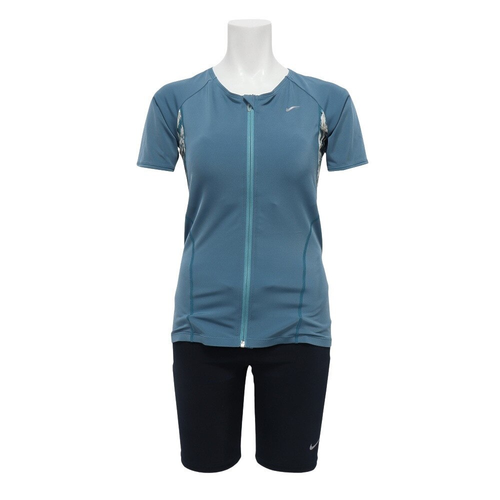 ナイキ（NIKE）（レディース）フィットネス水着 レディース 水泳 半袖フルジップセパレーツ 2993098-83