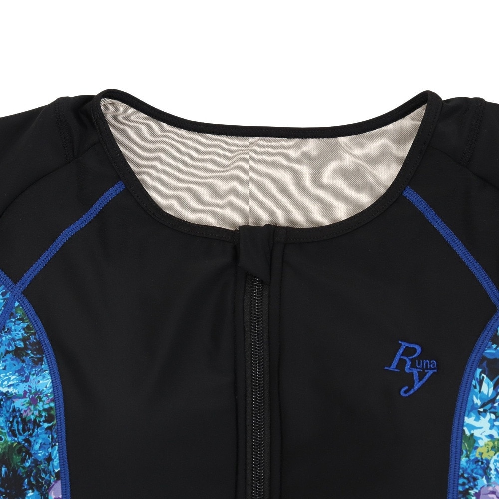 リュウナ（Ryuna）（レディース）フィットネス水着 レディース 水泳 サイド花柄 半袖 GR2214FB BL