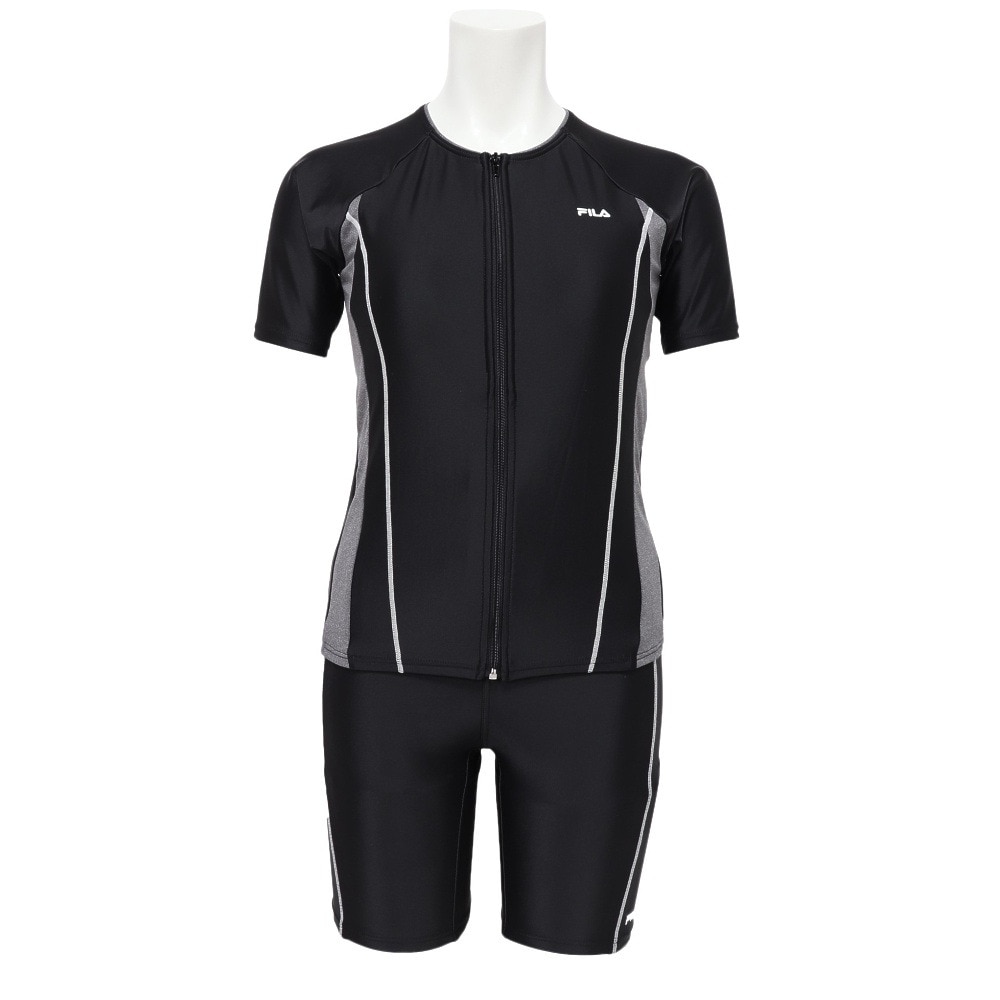 フィラ（FILA）（レディース）フィットネス水着 レディース 水泳 配色袖付フルジップセパレート水着 3132035-BGY