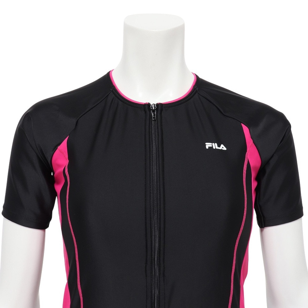 フィラ（FILA）（レディース）フィットネス水着 レディース 水泳 配色袖付フルジップセパレート水着 3132035-BPK