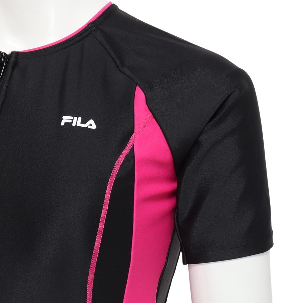 フィラ（FILA）（レディース）フィットネス水着 レディース 水泳 配色袖付フルジップセパレート水着 3132035-BPK