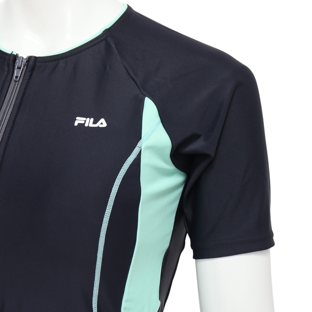 フィラ（FILA）（レディース）フィットネス水着 レディース 水泳 配色袖付フルジップセパレート水着 3132035-GMT
