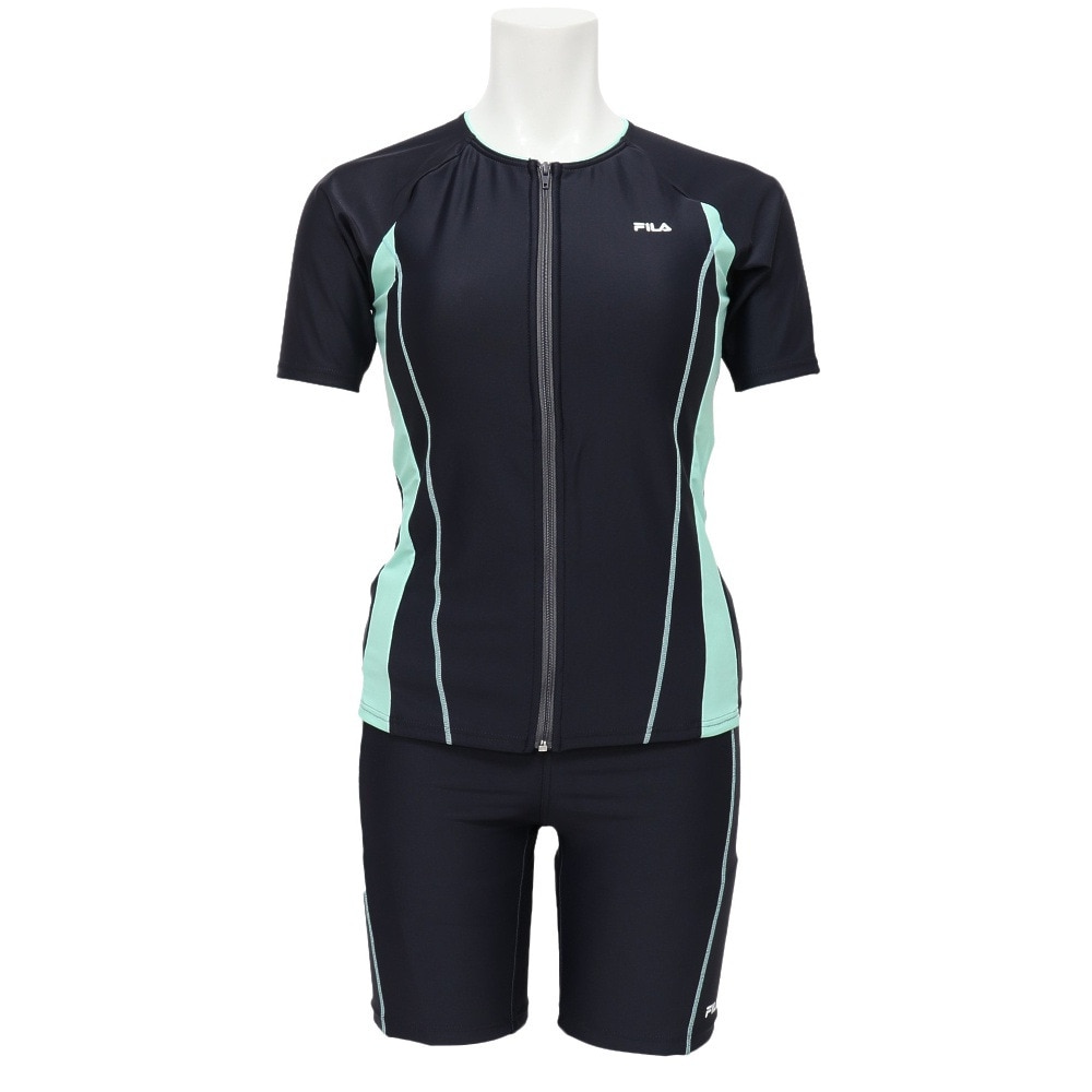 フィラ（FILA）（レディース）フィットネス水着 レディース 水泳 配色袖付フルジップセパレート水着 3132035-GMT