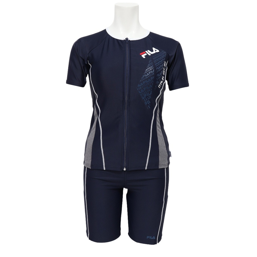 フィラ（FILA）（レディース）フィットネス水着 レディース 水泳 袖付きジップ セパレーツ水着 3432025-NV