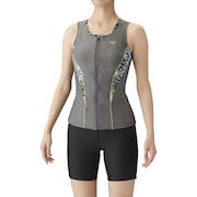 (レディース)フィットネス水着 レディース 水泳 大きめカラースナップ付きセパレーツ LAR-3243W