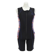 (レディース)フィットネス水着 レディース 水泳 サイドモザイク柄ノースリーブセパレート水着 NP2313M BL