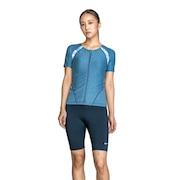 (レディース)フィットネス水着 レディース 水泳 ジップ付き半袖セパレーツ 2993117-390