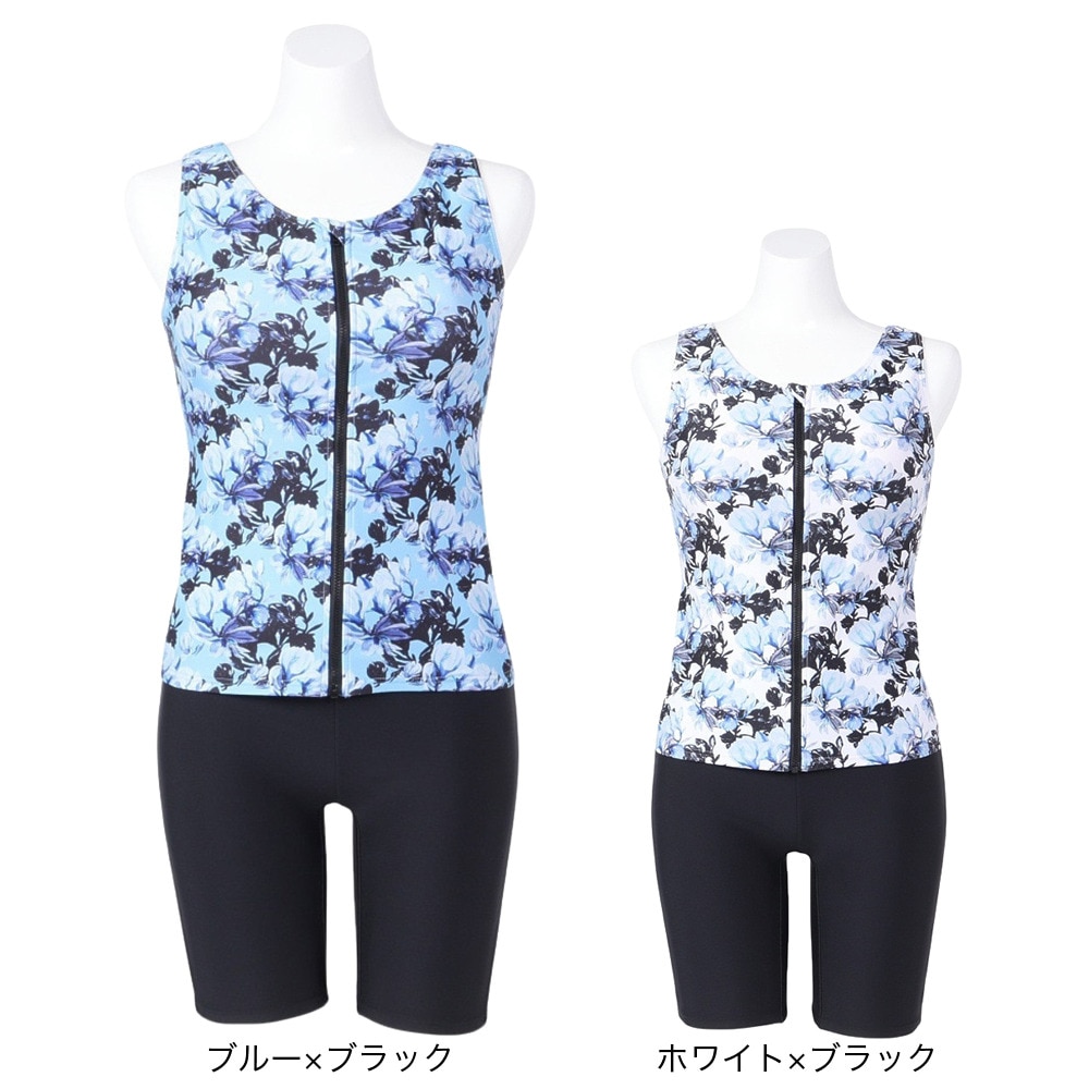 ラシェロ（LACIELO）（レディース）フィットネス水着 レディース 水泳 フラワープリントセパレート LSA2410BLU