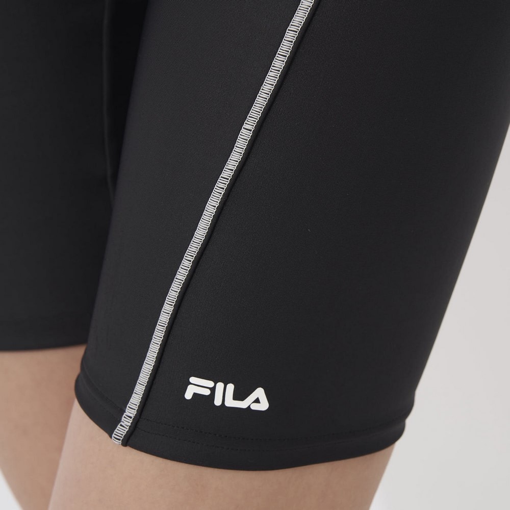 フィラ（FILA）（レディース）フィットネス水着 水泳 配色 袖付フルジップ セパレート 大きいサイズ 3132036-BGY 黒