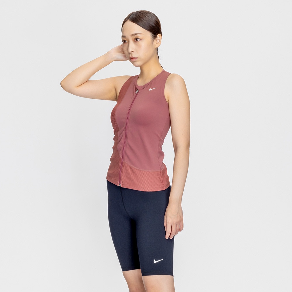 ナイキ（NIKE）（レディース）フィットネス水着 レディース 水泳 ジップ付き袖なしセパレーツ 2993124-014