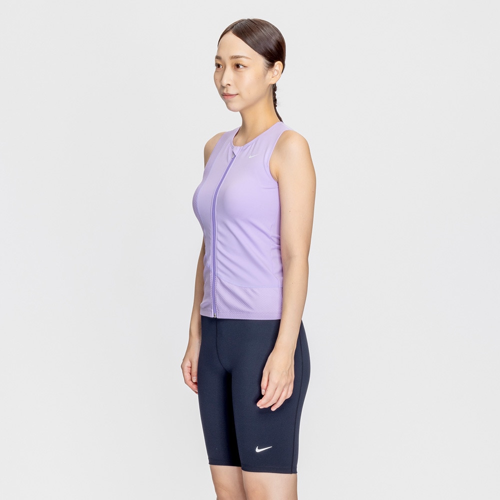 ナイキ（NIKE）（レディース）フィットネス水着 レディース 水泳 ジップ付き袖なしセパレーツ 2993124-024