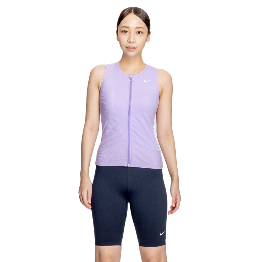 ナイキ（NIKE）（レディース）フィットネス水着 レディース 水泳 ジップ付き袖なしセパレーツ 2993124-024