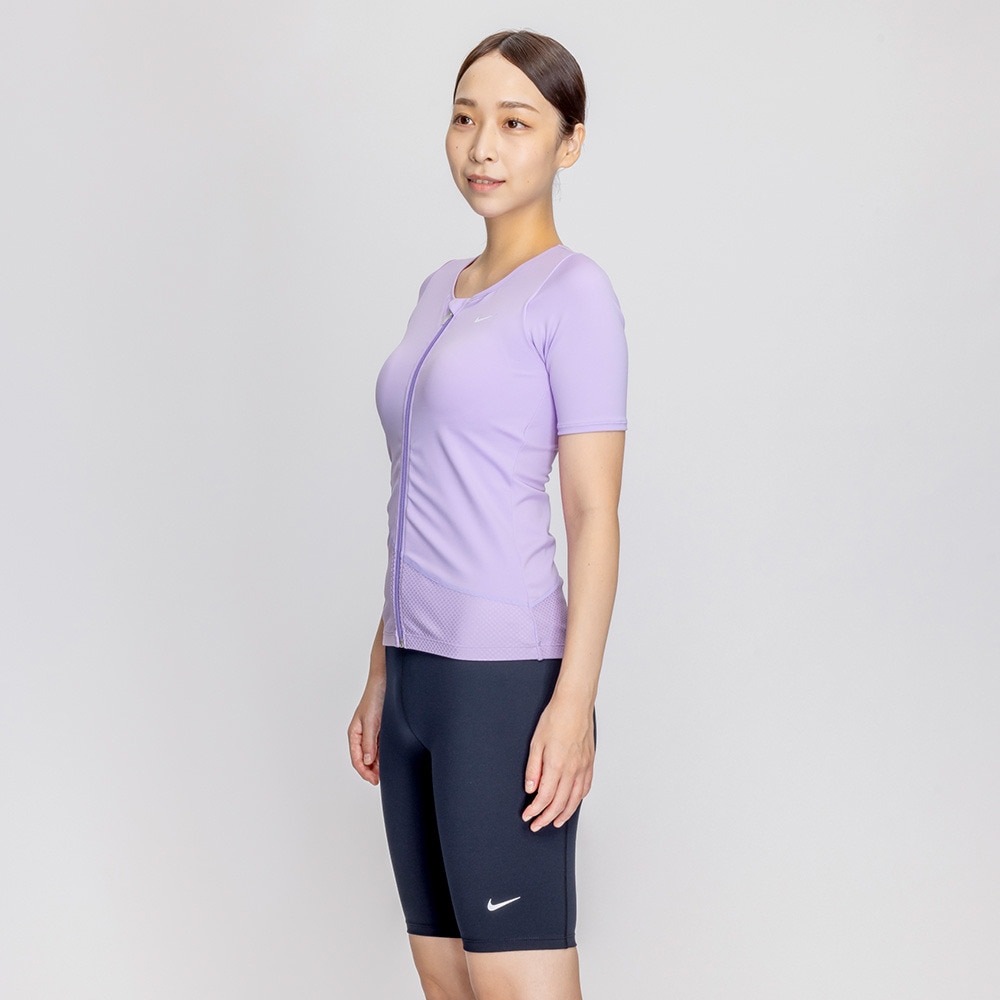 ナイキ（NIKE）（レディース）フィットネス水着 レディース 水泳 ジップ付き半袖セパレーツ 2993125-024