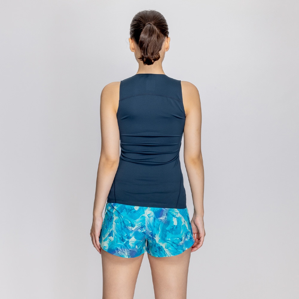 ナイキ（NIKE）（レディース）フィットネス水着 レディース 水泳 SP25 ジップ付き袖なし総柄2in1パンツセパレーツ 2993128-010