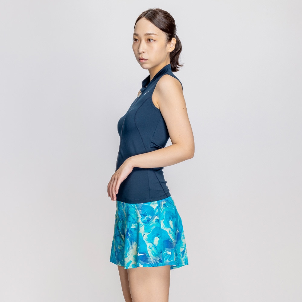 ナイキ（NIKE）（レディース）フィットネス水着 レディース 水泳 ジップ付き袖なしゆったりシルエット総柄2in1パンツセパレーツ 2993129-010