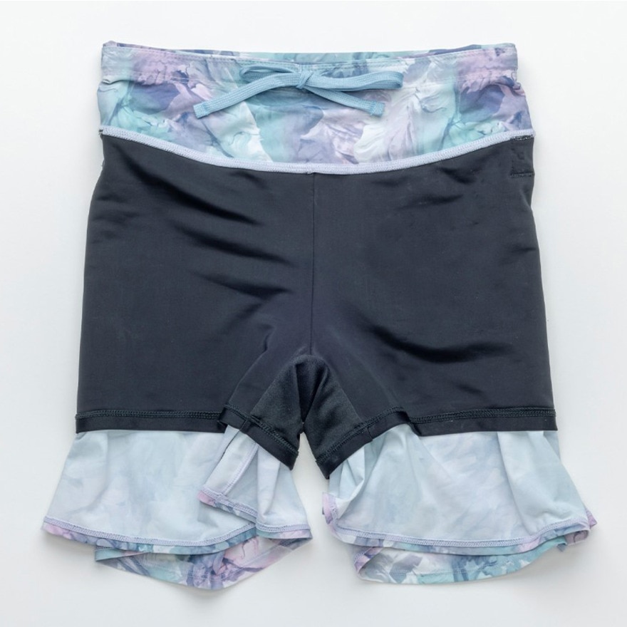 ナイキ（NIKE）（レディース）フィットネス水着 レディース 水泳 ジップ付き袖なしゆったりシルエット総柄2in1パンツセパレーツ 2993129-018