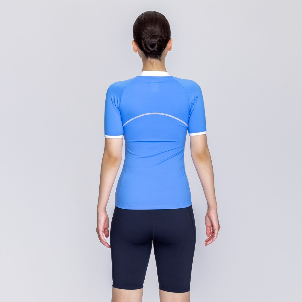 ナイキ（NIKE）（レディース）フィットネス水着 レディース 水泳 SU25 ジップ付き半袖セパレーツ 2993136-006