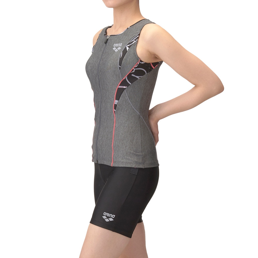 アリーナ（ARENA）（レディース）フィットネス水着 水泳 すらっとセパ フィットネスセパレーツ AS5SWF46L GYBK グレー