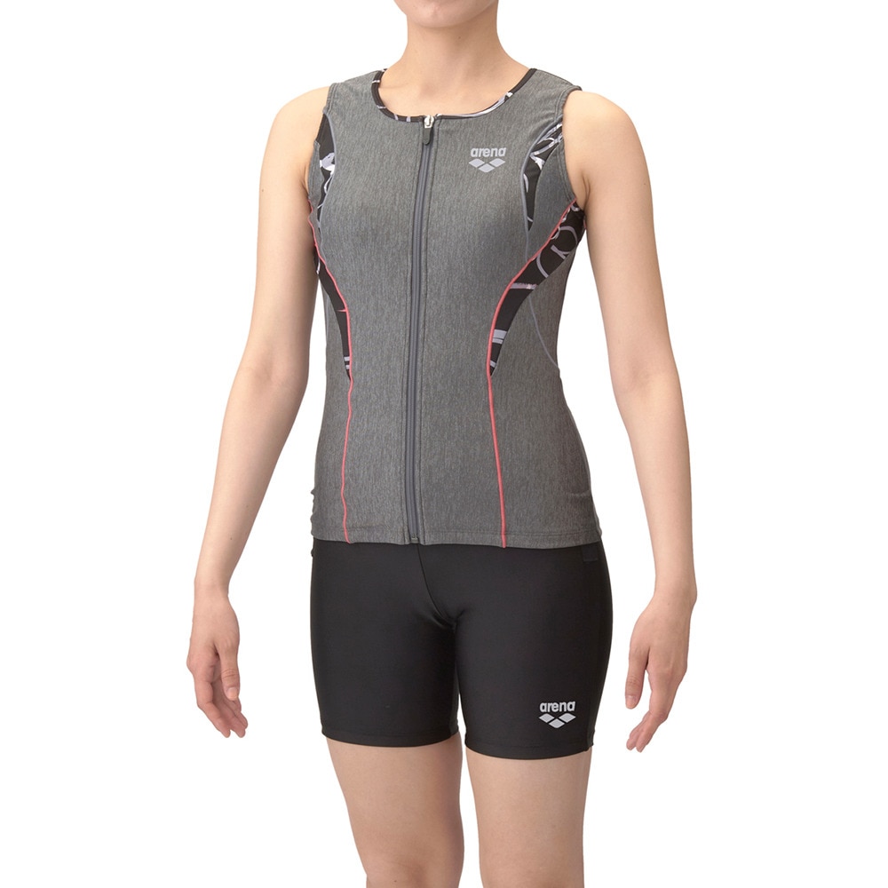 アリーナ（ARENA）（レディース）フィットネス水着 水泳 すらっとセパ フィットネスセパレーツ AS5SWF46L GYBK グレー