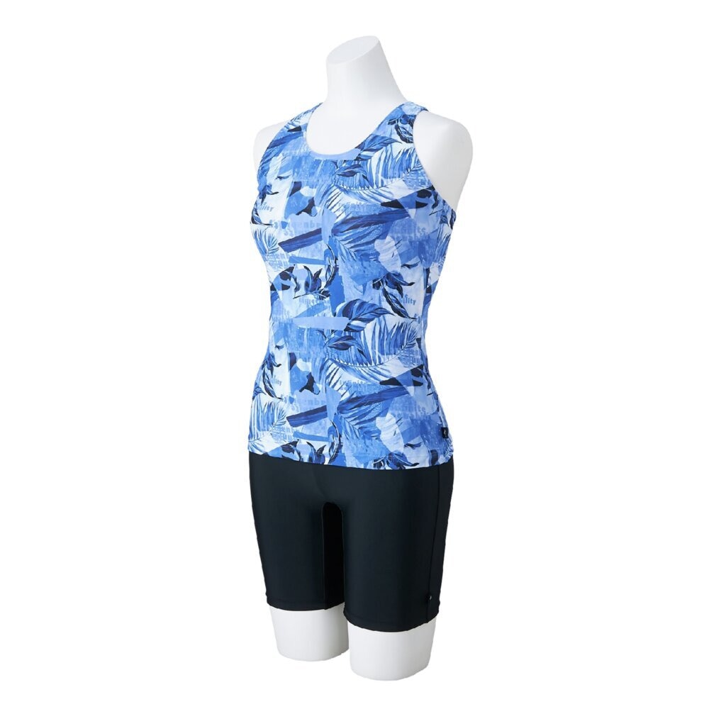 ミズノ（MIZUNO）（レディース）フィットネス水着 レディース 水泳 アクアフィットネス用セパレーツ ボタン付 N2JGC34625 カップ袋 取り外し可 