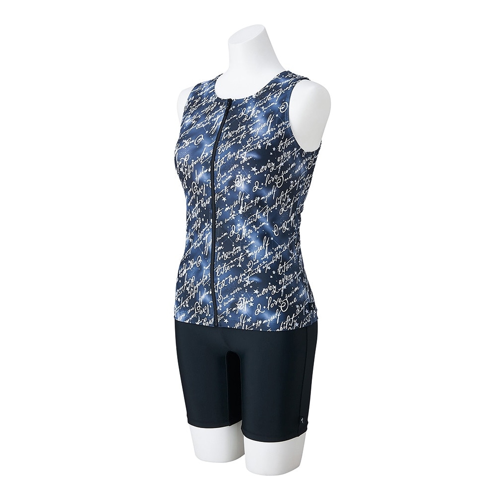 ミズノ（MIZUNO）（レディース）フィットネス水着 レディース 水泳 アクアフィットネス用セパレーツ ボタン付 N2JGC84309