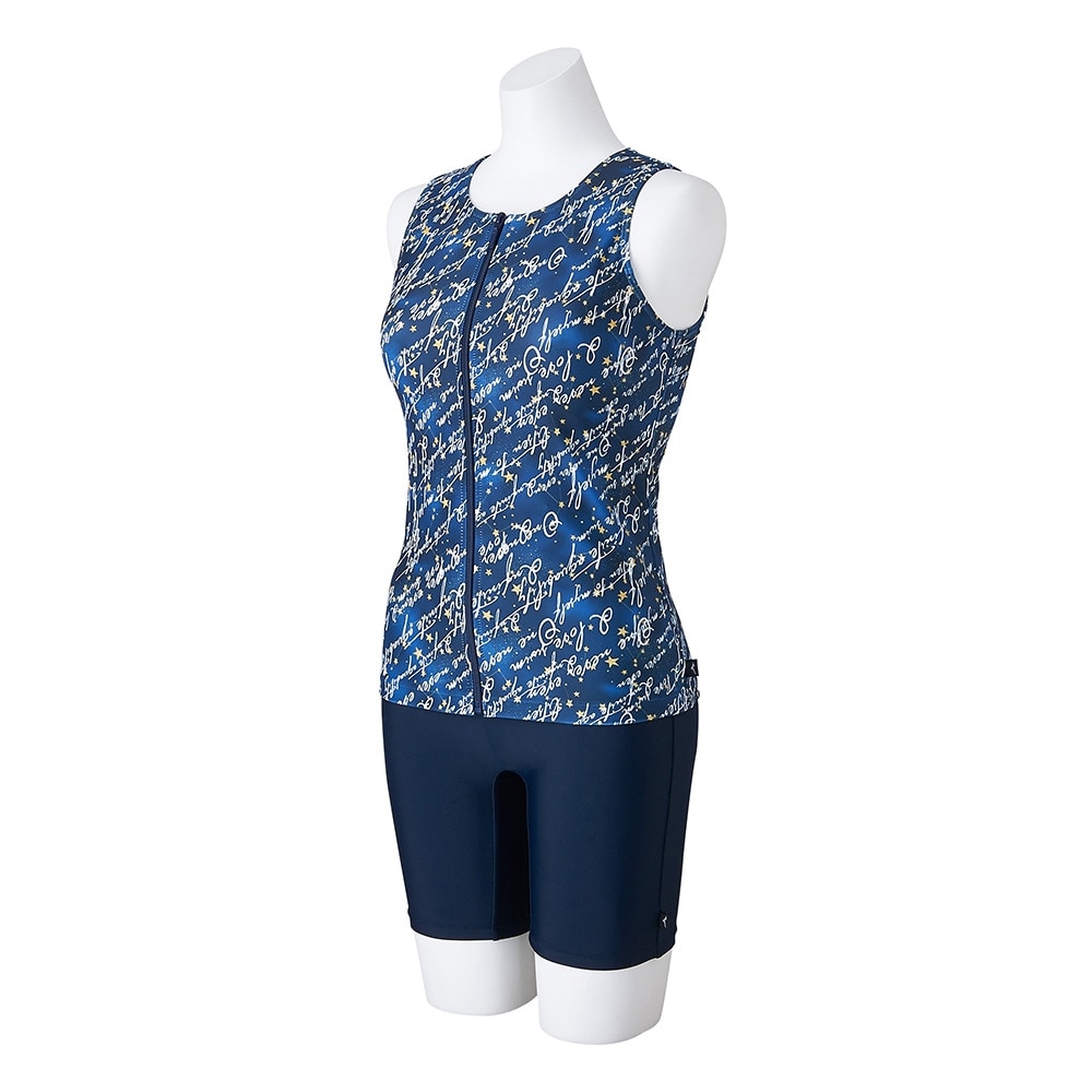 ミズノ（MIZUNO）（レディース）フィットネス水着 レディース 水泳 アクアフィットネス用セパレーツ ボタン付 N2JGC84314