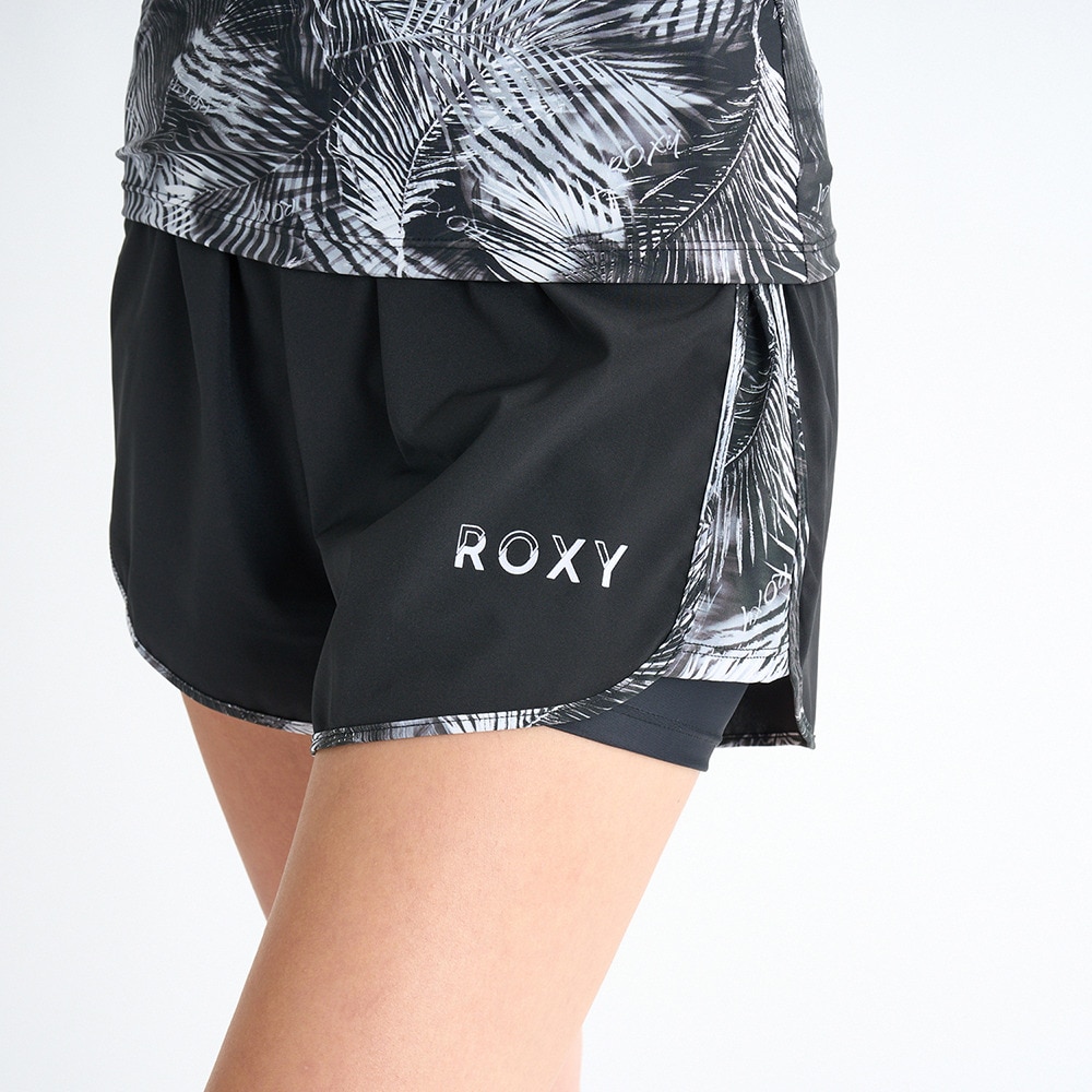 ロキシー（ROXY）（レディース）フィットネス水着 レディース 水泳 WET AND WILD 黒 S-Lサイズ 25SPRSW251504BLK セットアップ 上下セット めくれ防止 