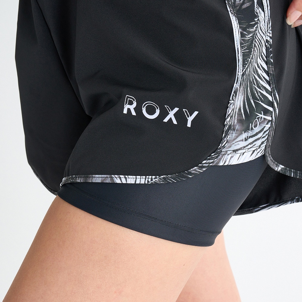 ロキシー（ROXY）（レディース）フィットネス水着 レディース 水泳 WET AND WILD 黒 S-Lサイズ 25SPRSW251504BLK セットアップ 上下セット めくれ防止 