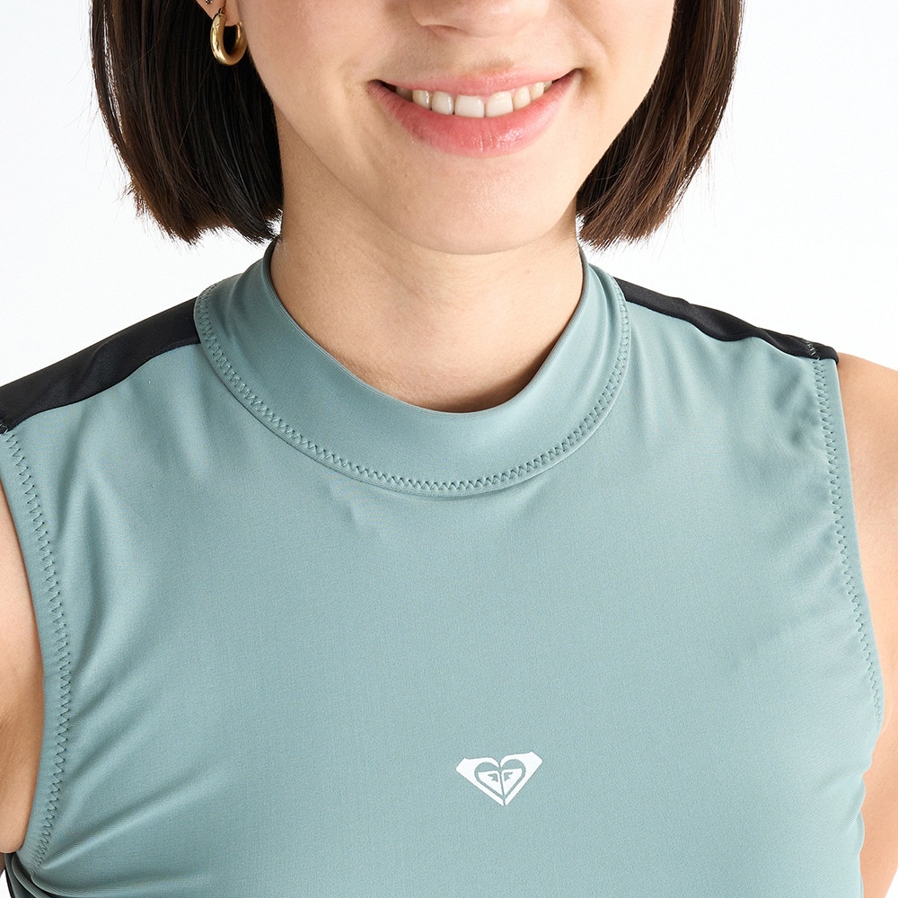 ロキシー（ROXY）（レディース）フィットネス水着 レディース 水泳 RIDE THE SLIDE カーキ M-Lサイズ 25SPRSW251505KHA セットアップ 上下セット スイムウェア