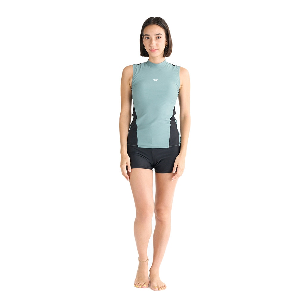 ロキシー（ROXY）（レディース）フィットネス水着 レディース 水泳 RIDE THE SLIDE カーキ M-Lサイズ 25SPRSW251505KHA セットアップ 上下セット スイムウェア
