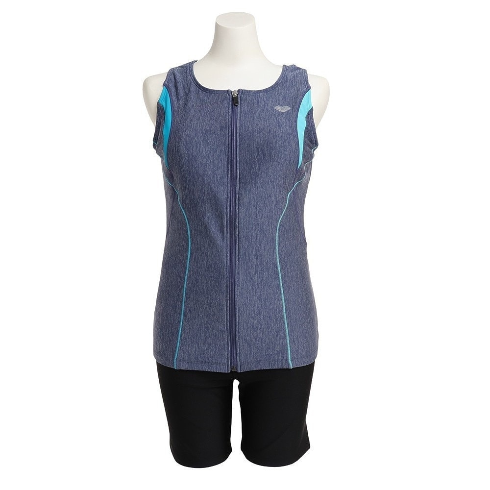 アリーナ（ARENA）（レディース）フィットネス水着 レディース 水泳 大きめカラースナップ付きセパレーツ LAR-3241WE MNBU