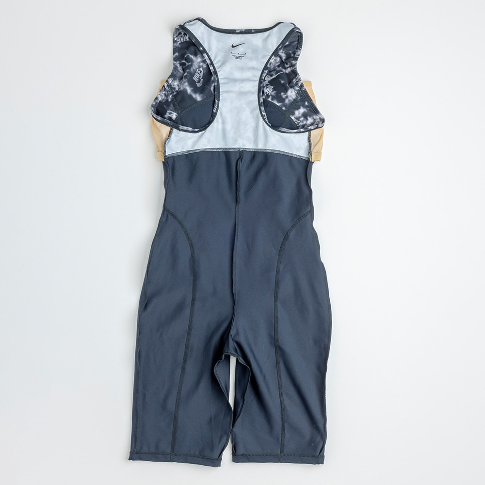 ナイキ（NIKE）（レディース）フィットネス水着 水泳 ジップ付きレッグスーツ 黒 M-LLサイズ 2993150-009 スイムウェア