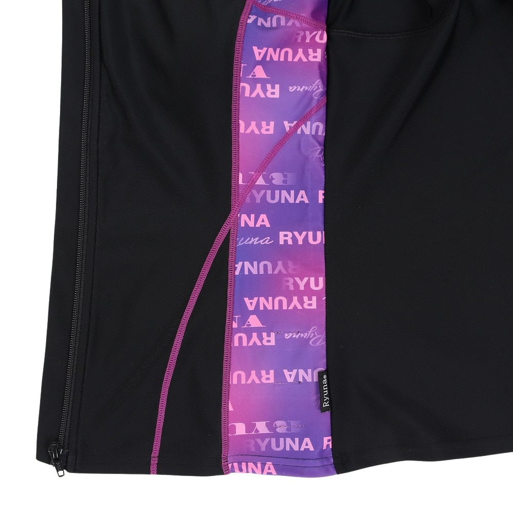 リュウナ（Ryuna）（レディース）フィットネス水着 レディース 水泳 ロゴ柄 ノースリーブ ピンク3L-5L NB2513RPK セパレートタイプ めくれ防止スナップ