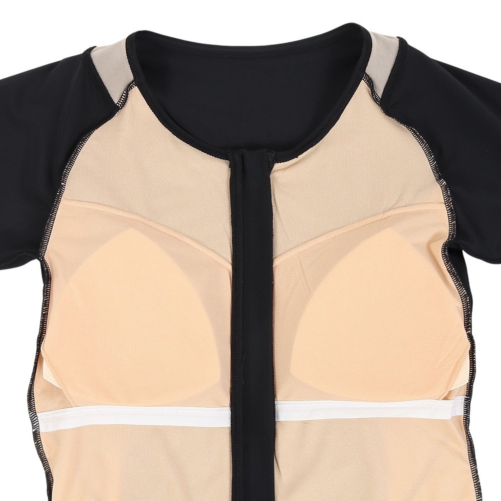 リュウナ（Ryuna）（レディース）フィットネス水着 レディース 水泳 サイドロゴ柄 半袖 ピンク 3L-5L NB2514RPK めくれ防止スナップ セパレート エクササイズ