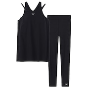 (レディース)フィットネス水着 レディース 水泳 エアパロング 上下セット 黒 S-Lサイズ SFW22561 K セパレート水着 9分丈