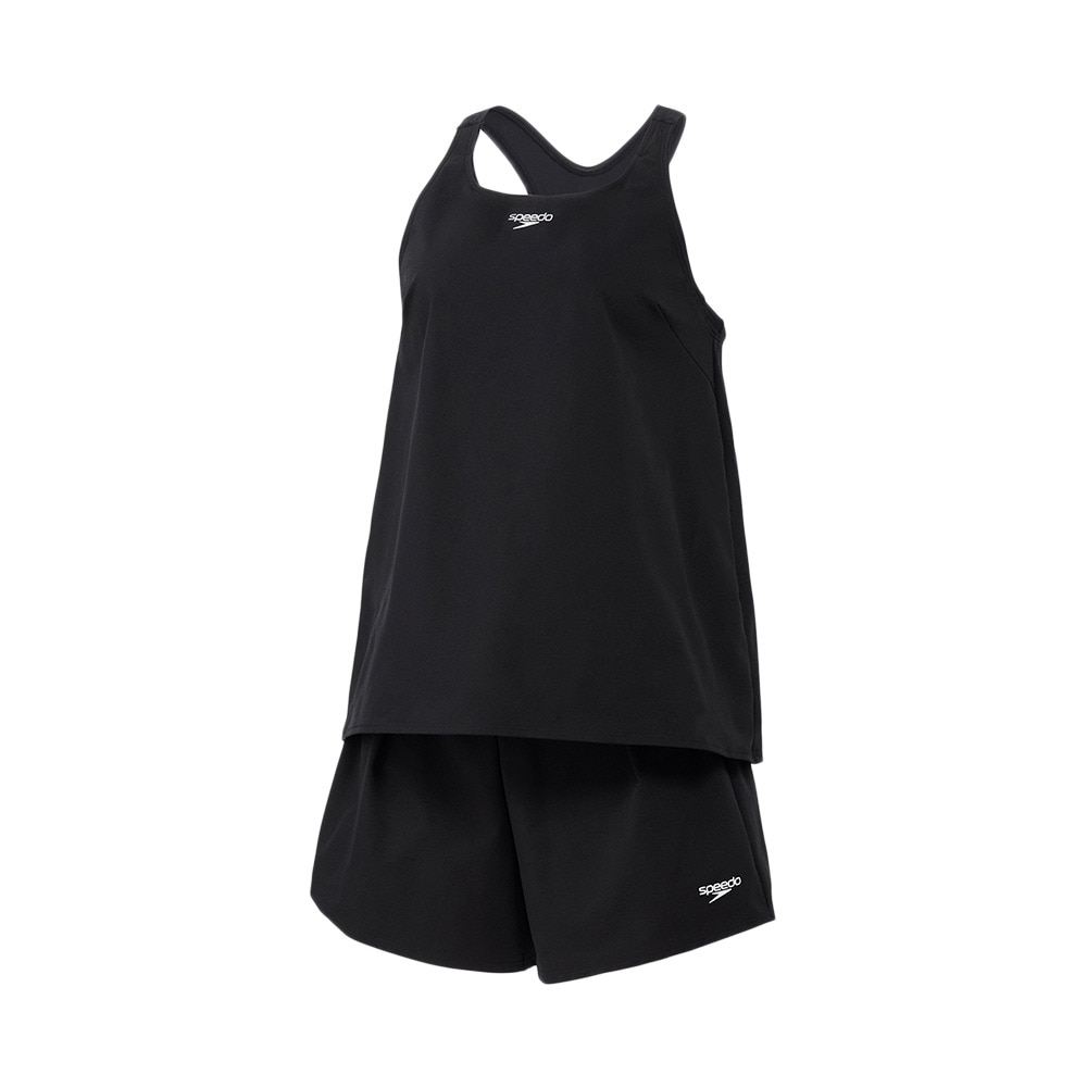 スピード（SPEEDO）（レディース）フィットネス水着 レディース 水泳 エアパII 上下セット 黒 S-LLサイズ SFW22562 K セパレート水着 2分丈