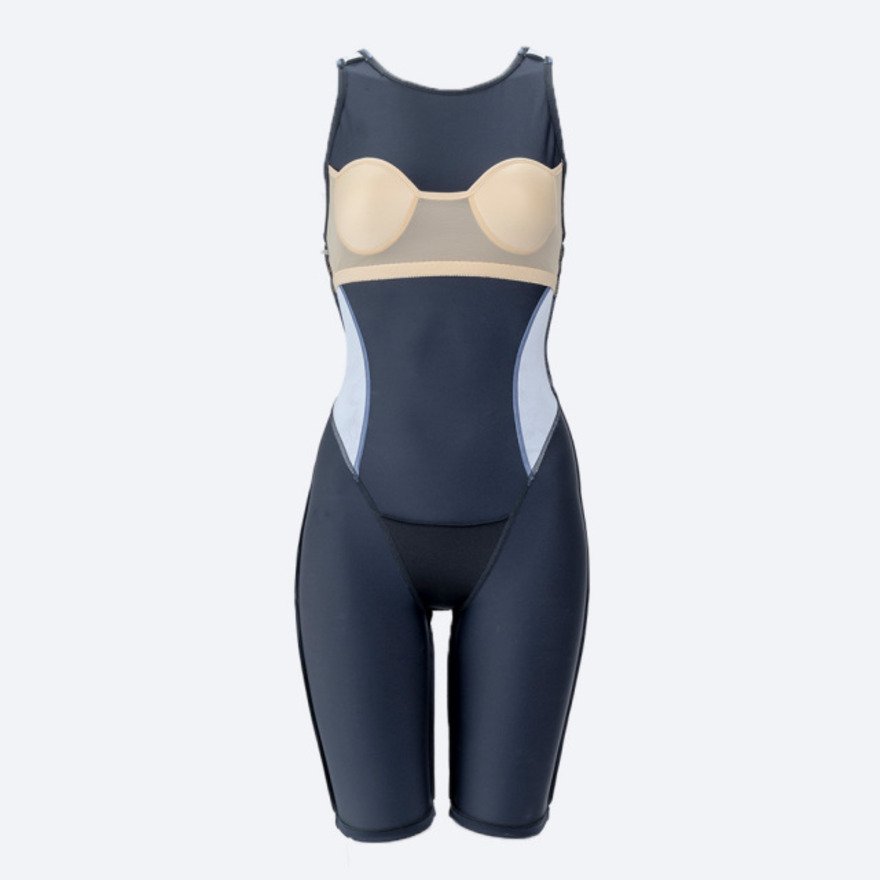 ナイキ（NIKE）（レディース）水着 レディース 水泳 レッグスーツ ブラック×ネイビー M-LLサイズ 2993162-009