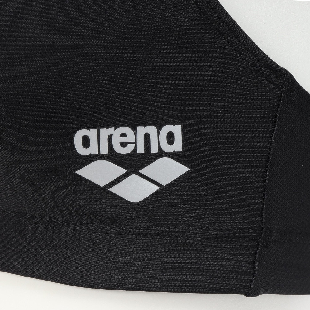 アリーナ（ARENA）（レディース）水着 水泳 ブラトップ 黒 M-LLサイズ AS5SWM31L BKBK ブラトップ 縫い込みパッド パッド付き トレーニング 練習用 ロゴ 入り