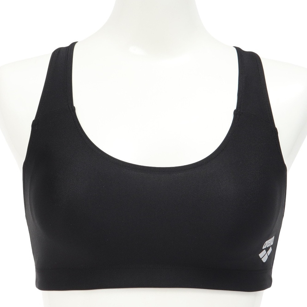 アリーナ（ARENA）（レディース）水着 水泳 ブラトップ 黒 M-LLサイズ AS5SWM31L BKBK ブラトップ 縫い込みパッド パッド付き トレーニング 練習用 ロゴ 入り